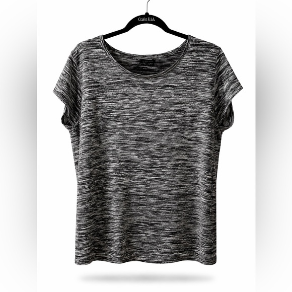 Calvin Klein Jeans Tops - Calvin Klein Jeans Marled Knit Tee XL Black Grey Short Sleeve Relaxed Fit